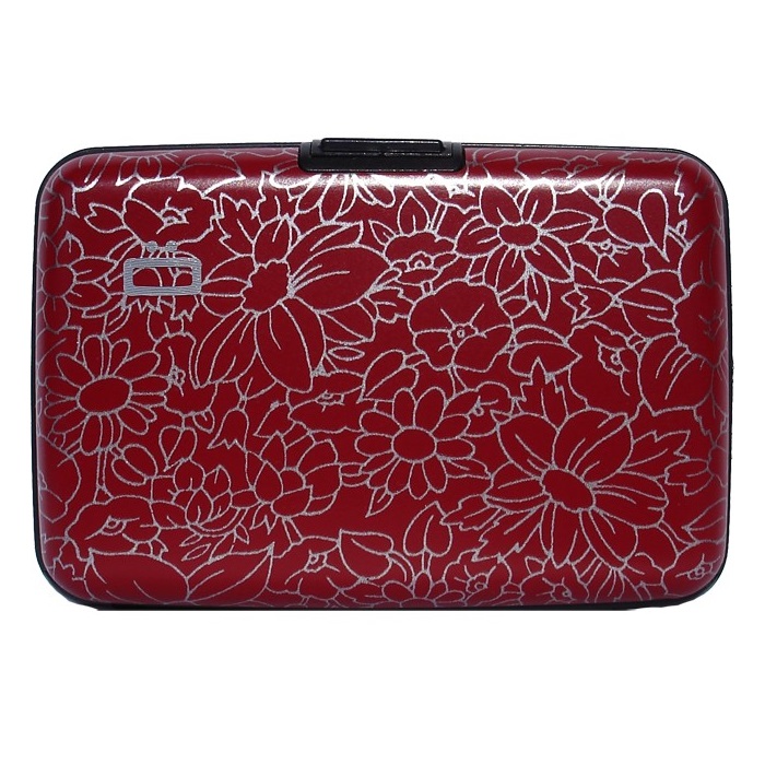 OGON Aluminum Wallet - Red - Flowers